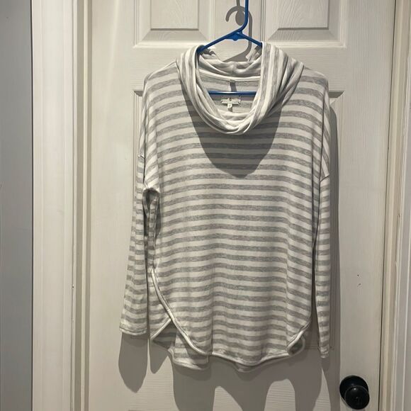 Lou & Grey striped cowl neck long sleeve top SZ medium - Picture 1 of 10